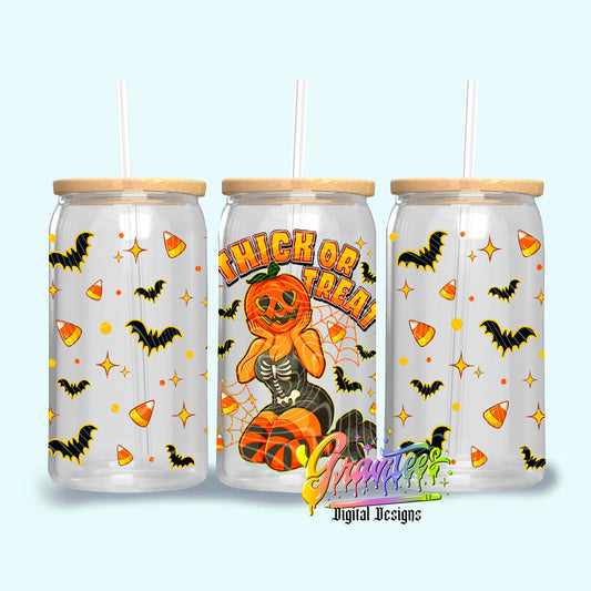 Thick Or Treat 16oz Tumbler Template Design PNG,  for UVDTF or Sublimation Printing PNG Only!!