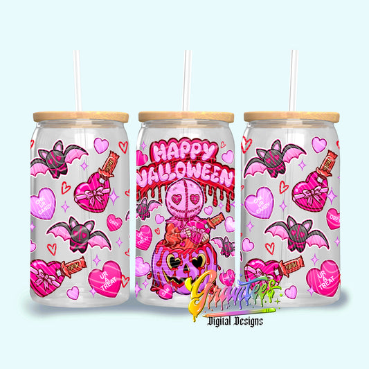 Happy Valloween 16oz Tumbler Template Design PNG,  for UVDTF or Sublimation Printing PNG Only!!