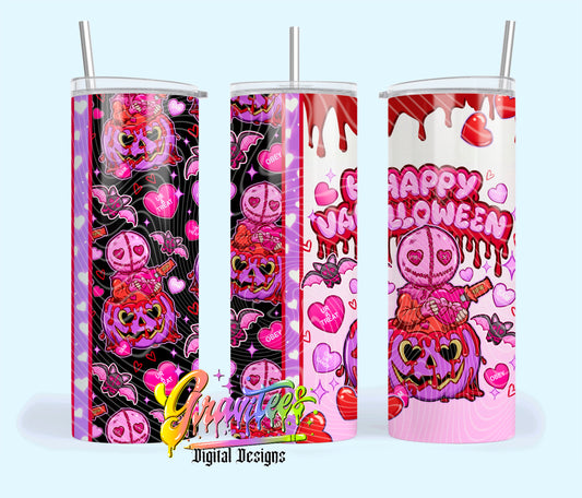 Happy Valloween 20oz Tumbler Template Design PNG,  for UVDTF or Sublimation Printing PNG Only!!