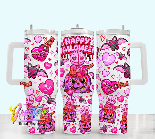 Happy Valloween 40oz Tumbler Template Design PNG,  for UVDTF or Sublimation Printing PNG Only!!