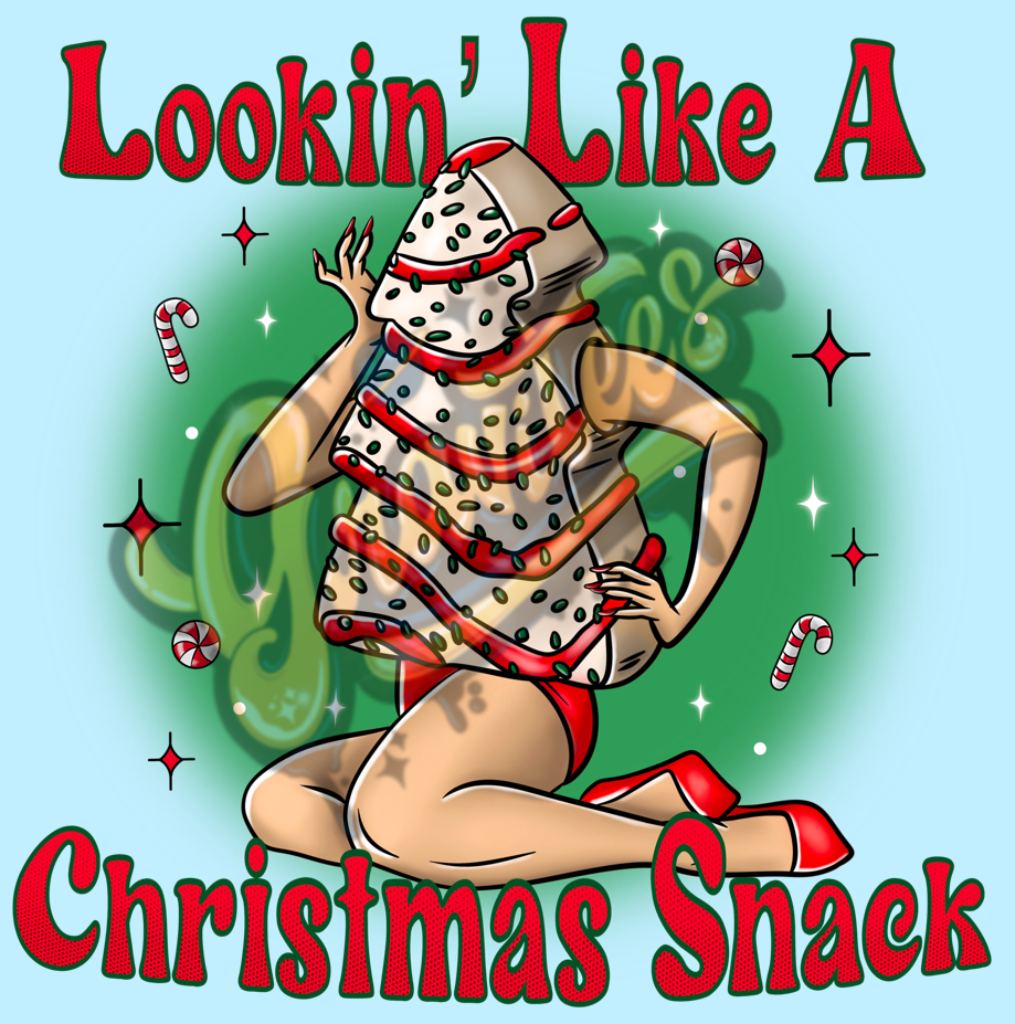 Lookin Like A Christmas Snack Clipart,Christmas Clipart, Tree Cake Clipart for DTF or Shirt Printing, PNG Only!