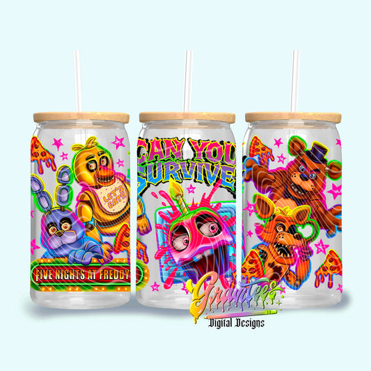 Pizza Bear 16oz Tumbler Template Design PNG,  for UVDTF or Sublimation Printing PNG Only!!