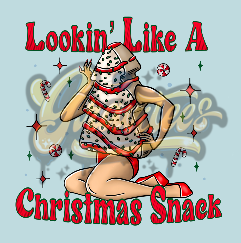 Lookin Like A Christmas Snack No Background Clipart,Christmas Clipart, Tree Cake Clipart for DTF or Shirt Printing, PNG Only!