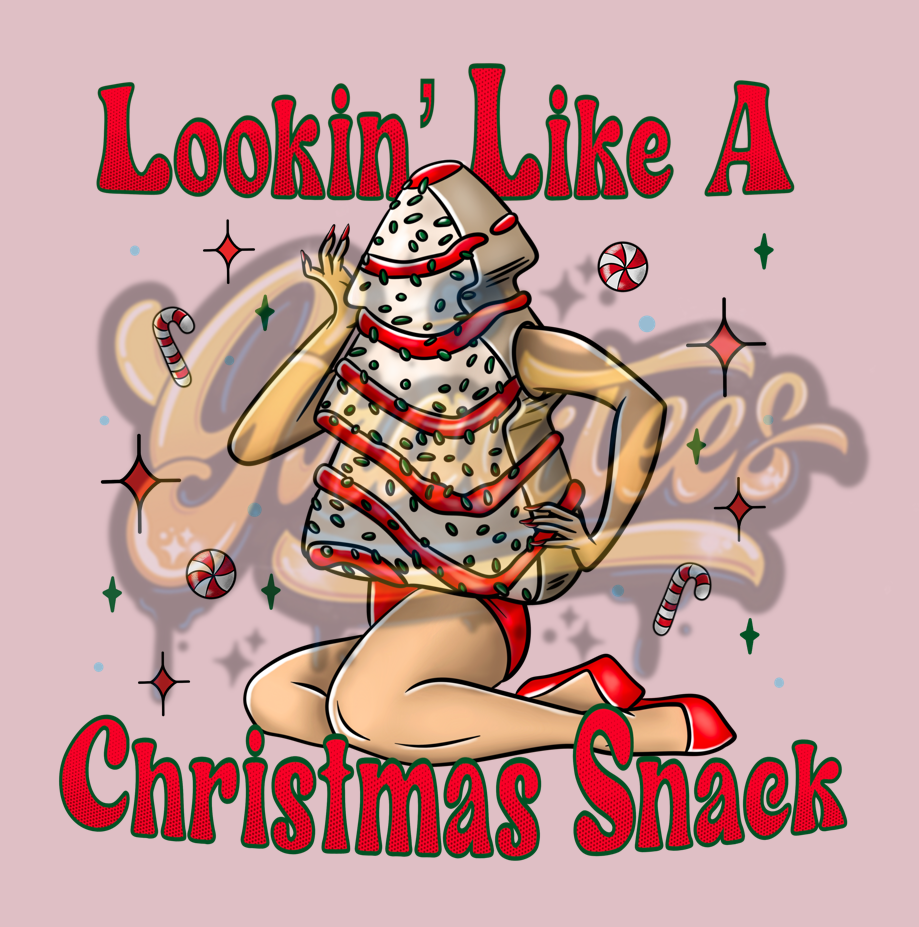 Lookin Like A Christmas Snack No Background Clipart,Christmas Clipart, Tree Cake Clipart for DTF or Shirt Printing, PNG Only!