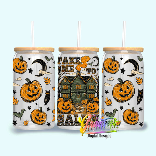 Take Me To Salem 16oz Tumbler Template Design PNG,  for UVDTF or Sublimation Printing PNG Only!!