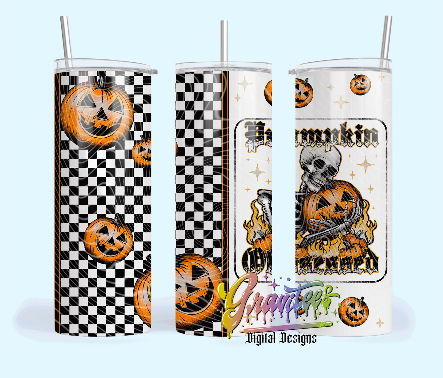 Pumpkin Obsessed 20oz Skinny Template PNG, Halloween Fall Clipart for UVDTF or Sublimation Printing PNG Only!