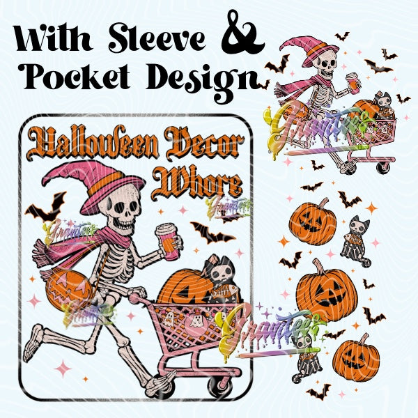 Halloween Decor Whore with sleeve and Pocket Designs PNG, Witch Clipart for DTF or Shirt Printing PNG Only!