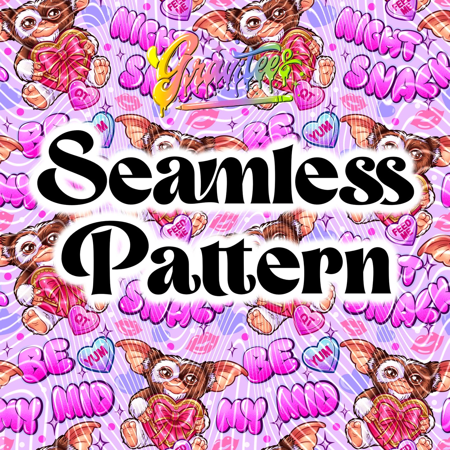 Midnight Snack Seamless Design PNG for DTF or Sublimation Printing PNG Only!