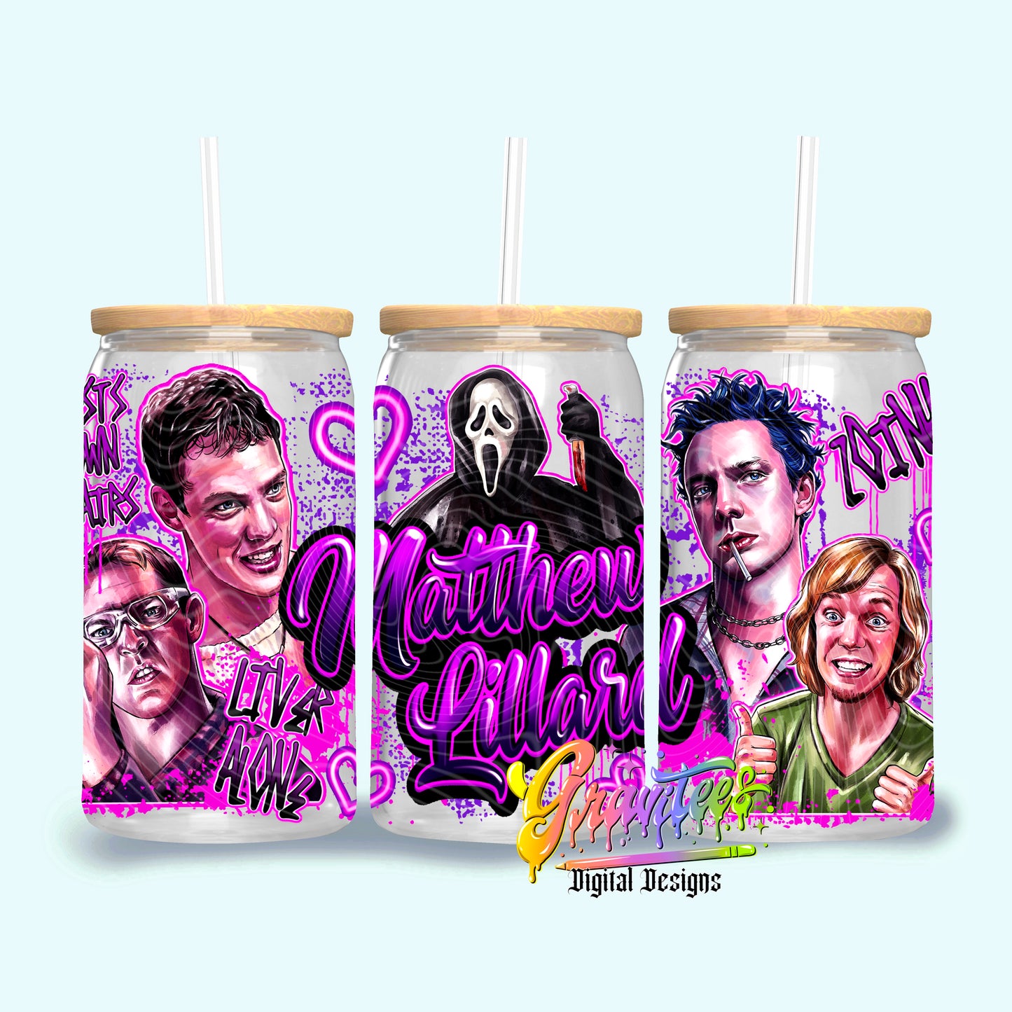 ML Collage 16oz Tumbler Template Design PNG,  for UVDTF or Sublimation Printing PNG Only!!