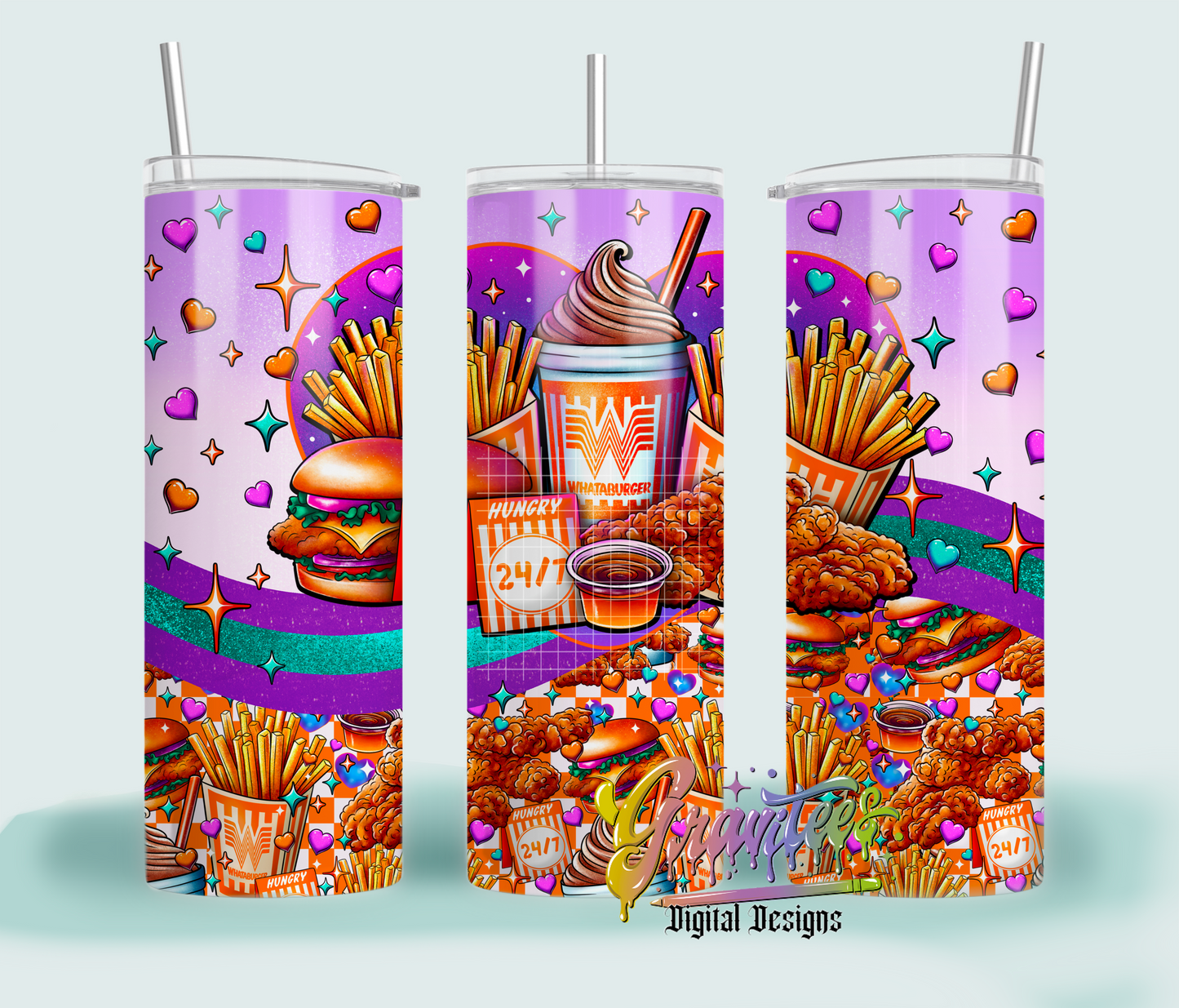 Whatameal 20 oz. Tumbler Template Png, Fast Food Clipart, Trendy Valentine Clipart for DTF  or Shirt Printing, PNG Only!