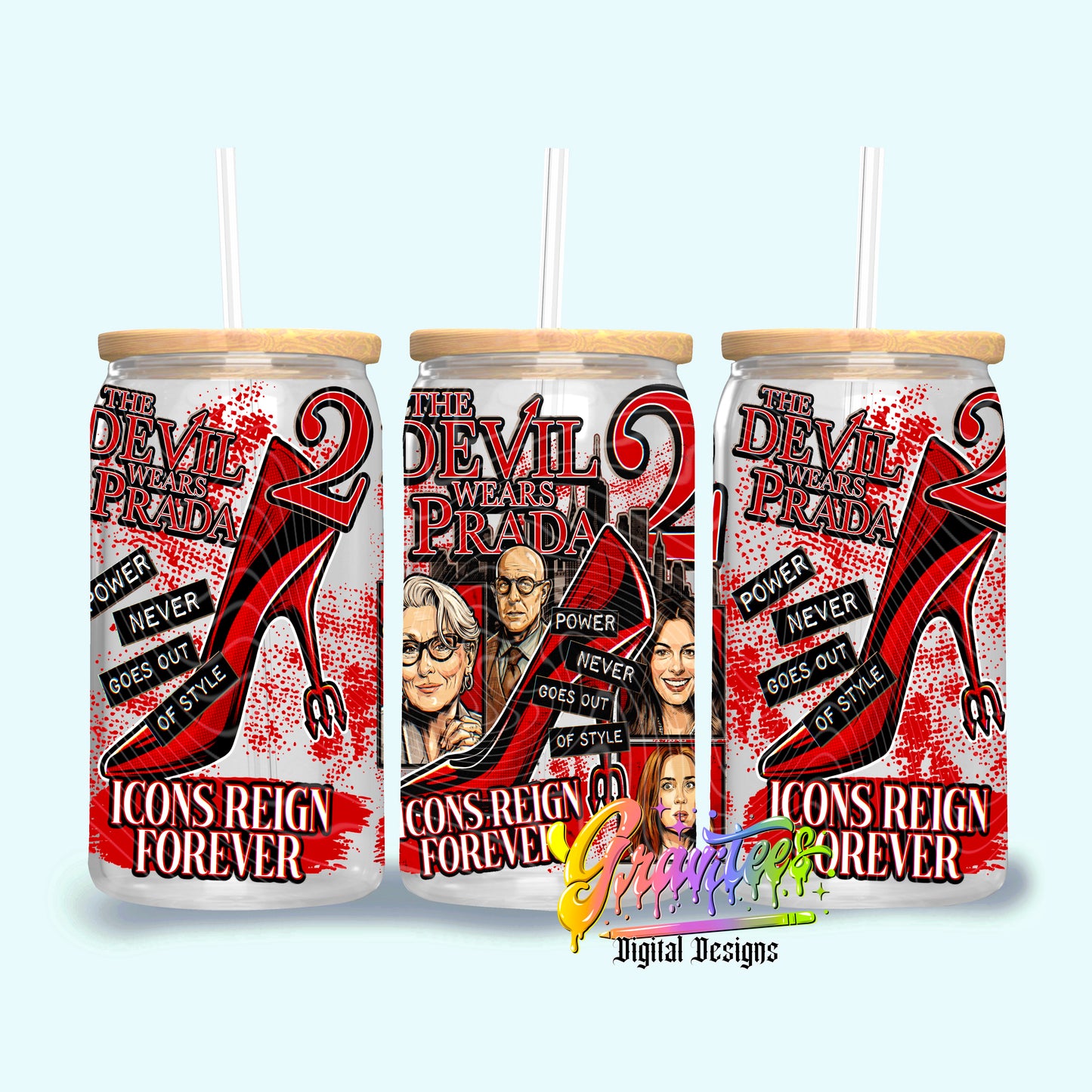 Fashion Icons 16oz Tumbler Template Design PNG,  for UVDTF or Sublimation Printing PNG Only!!
