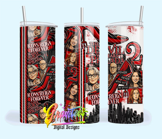 Fashion Icons 20oz Tumbler Template Design PNG,  for UVDTF or Sublimation Printing PNG Only!!