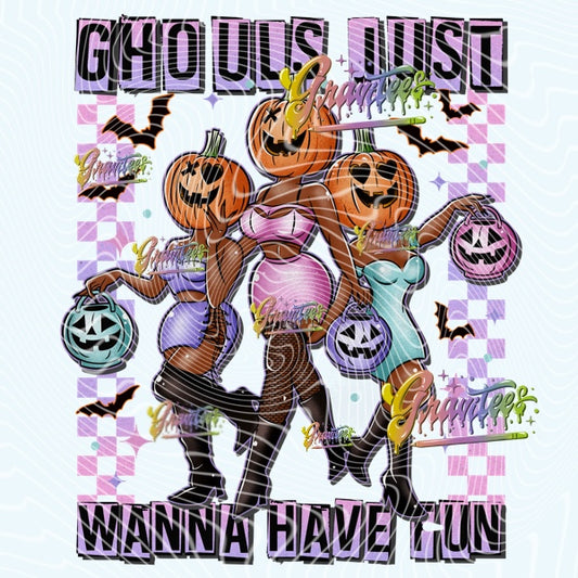 GHOULS JUST WANNA HAVE FUN  Design Png, GHOULS JUST WANNA HAVE FUN Clipart,BREWS & TATTOOS WITCH Clipart,GHOULS JUST WANNA HAVE FUN  Clipart for DTF or Shirt Printing, PNG Only!