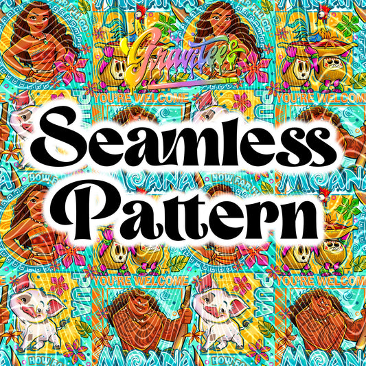 Water Daughter Seamless Design PNG for DTF or Sublimation Printing PNG Only!