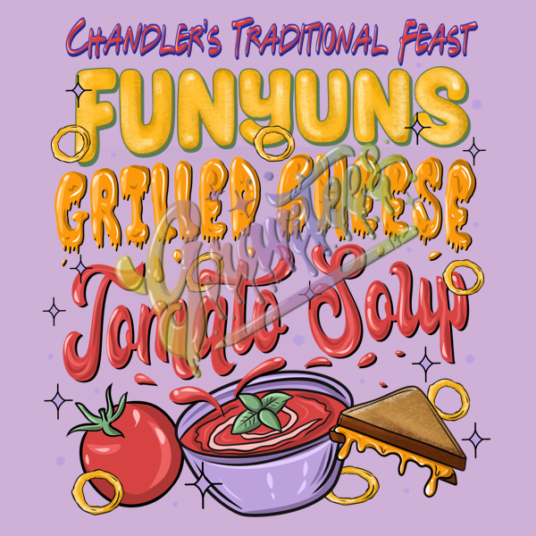 Chandler's Traditional Feast Food PNG, Chandler Bing Clipart, Fall Clipart, Chandler Friends Clipart , Friends Sublimation Designs, Friendsgiving for DTF or Shirt Printing, PNG Only!