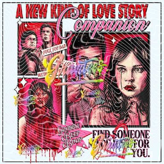 Robot Love Design Png for DTF or Shirt Printing, PNG Only!