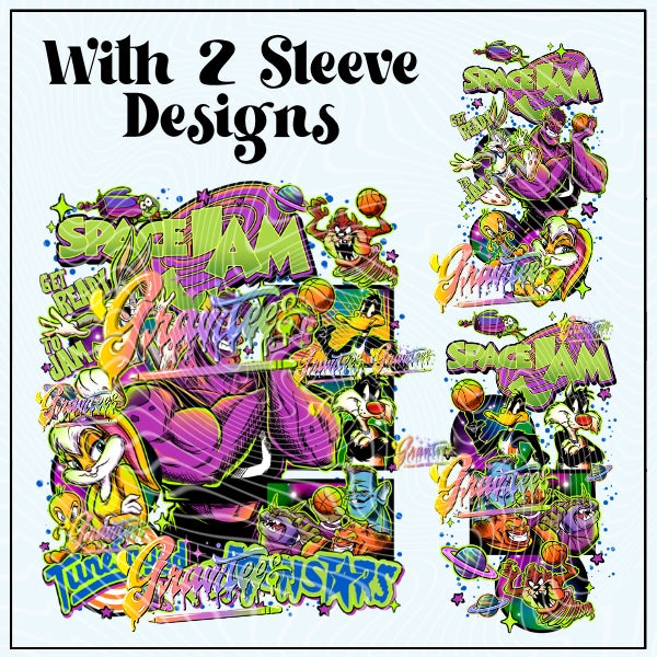 Basketball Design with 2 Sleeve Designs Png for DTF or Shirt Printing, PNG Only!