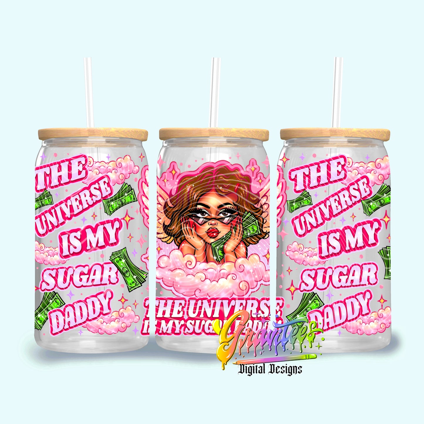 Universe 16oz Tumbler Template Design (3 Skintones) PNG,  for UVDTF or Sublimation Printing PNG Only!!
