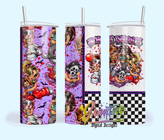 Home Ghouls Skinny Tumbler Design Png, Horror Clipart for UVDTF or Sublimation Printing, PNG Only!