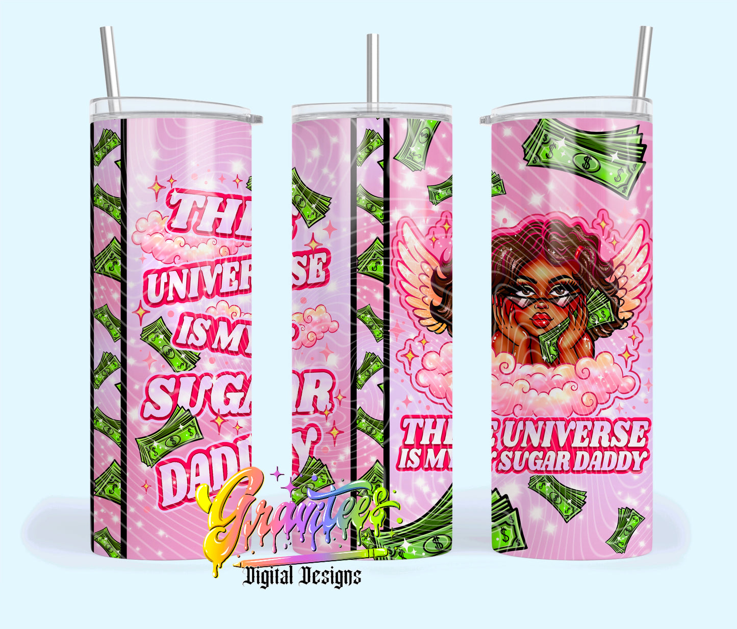 Universe 20oz Template Design (3 Skintones) PNG,  for UVDTF or Sublimation Printing PNG Only!!