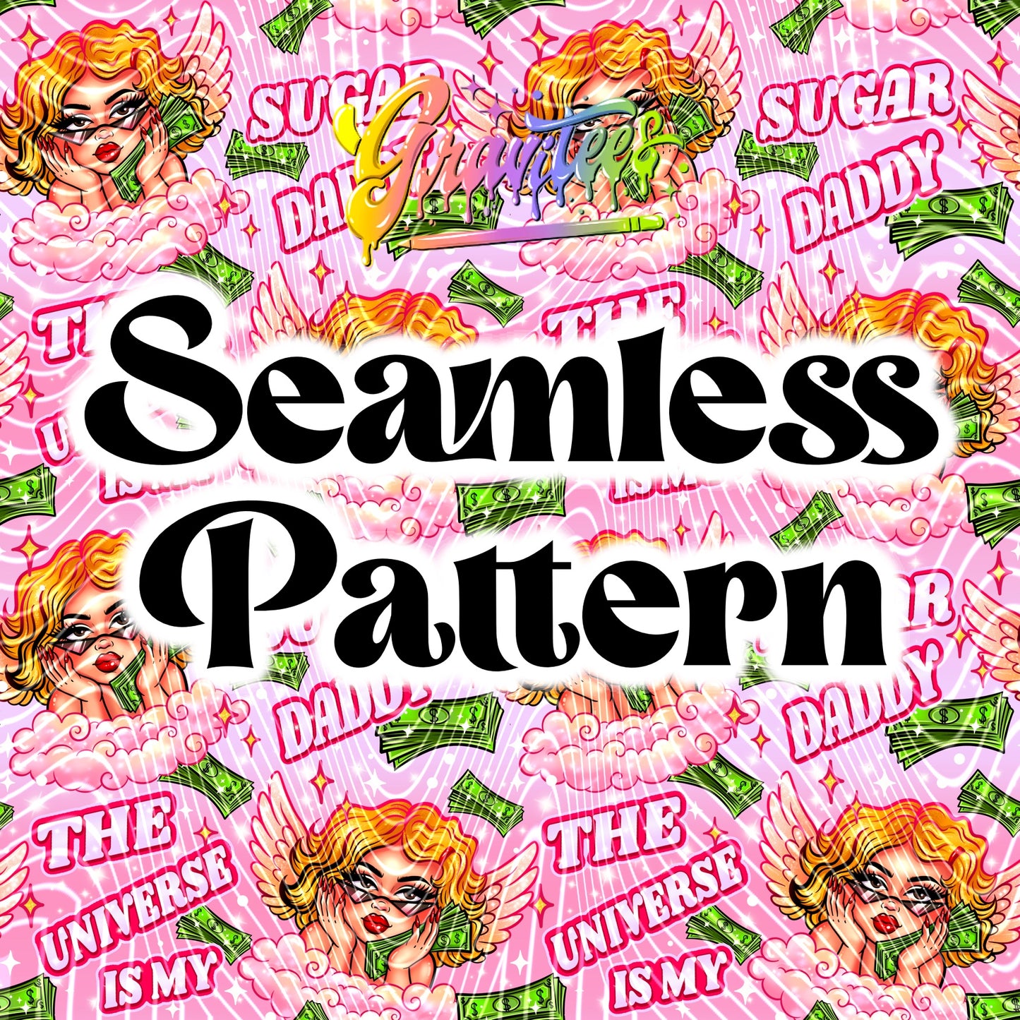 Universe Seamless Design (3 Skintones) PNG,  for UVDTF or Sublimation Printing PNG Only!!