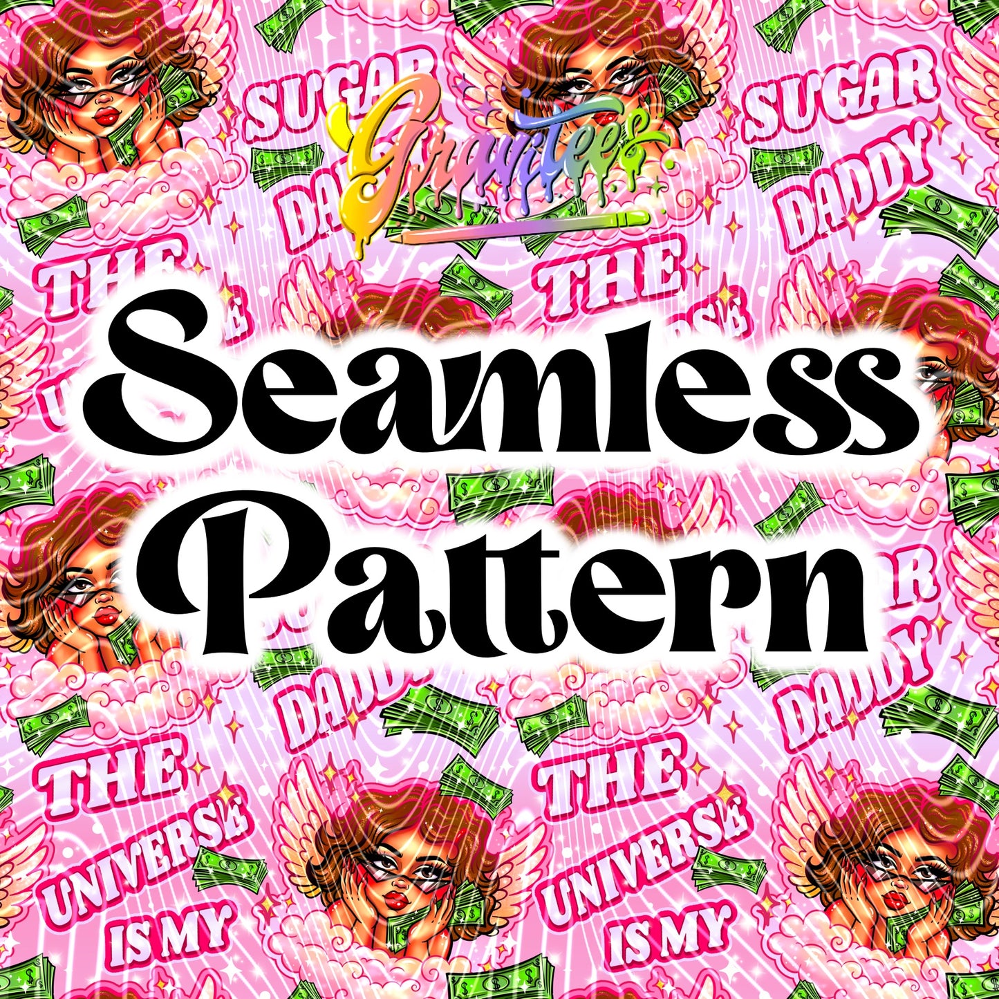 Universe Seamless Design (3 Skintones) PNG,  for UVDTF or Sublimation Printing PNG Only!!