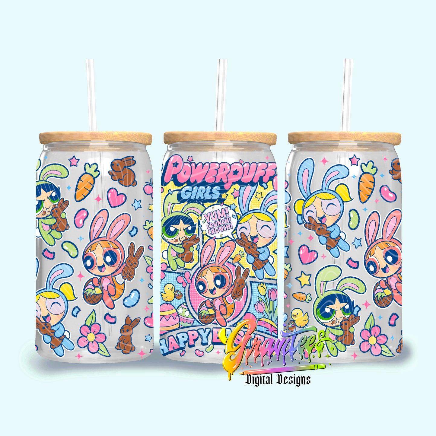 Easter Girls 16oz Tumbler Template Design PNG,  for UVDTF or Sublimation Printing PNG Only!!