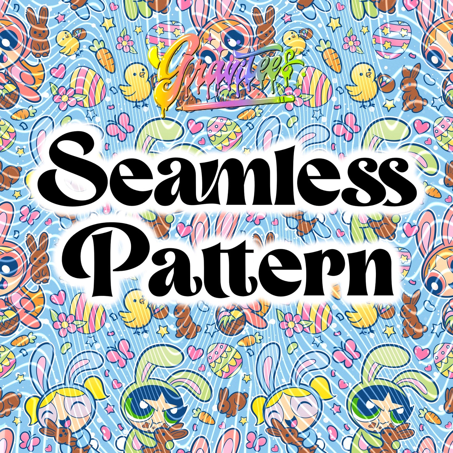 Easter Girls Seamless Design PNG,  for UVDTF or Sublimation Printing PNG Only!!