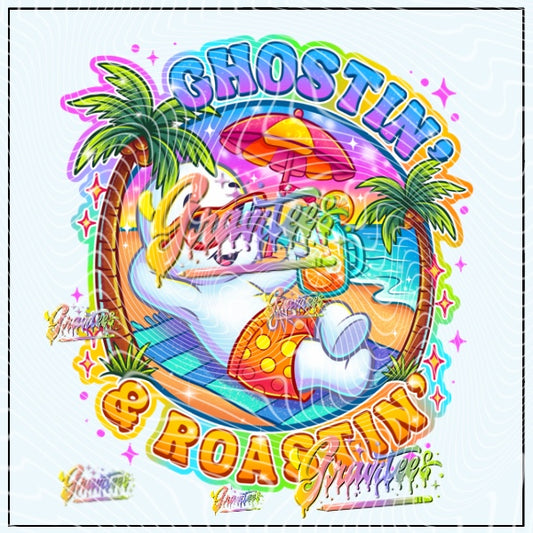 Summer Ghost Design Png for DTF or Shirt Printing, PNG Only!
