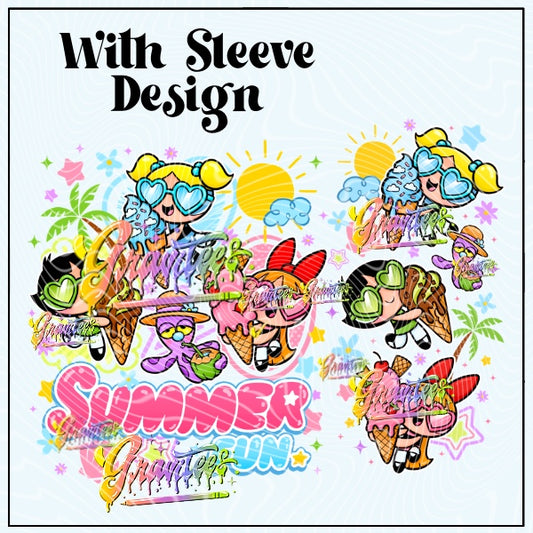 Summer Girls with Sleeve Design Png for DTF or Shirt Printing, PNG Only!