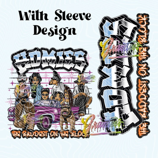 Throwback Baddest with sleeve Png Clipart, Throwback Clipart for DTF or Shirt Printing, PNG Only!