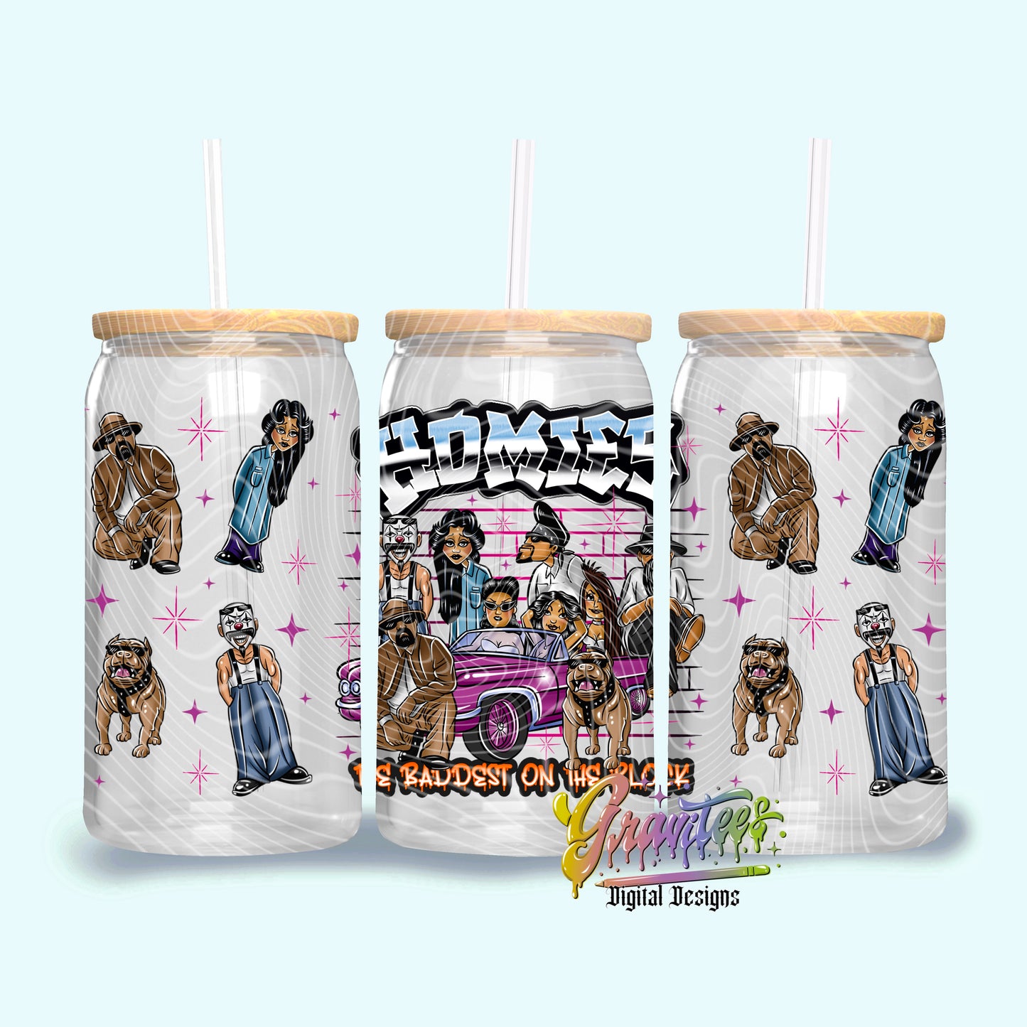 Baddest Throwback Libbey Design Png, Throwback Clipart for UVDTF or Sublimation Printing, PNG Only!