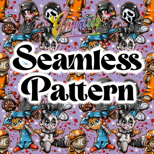 Home Boos with Seamless Design PNG, Halloween Horror Clipart for DTF or Shirt Printing PNG Only!