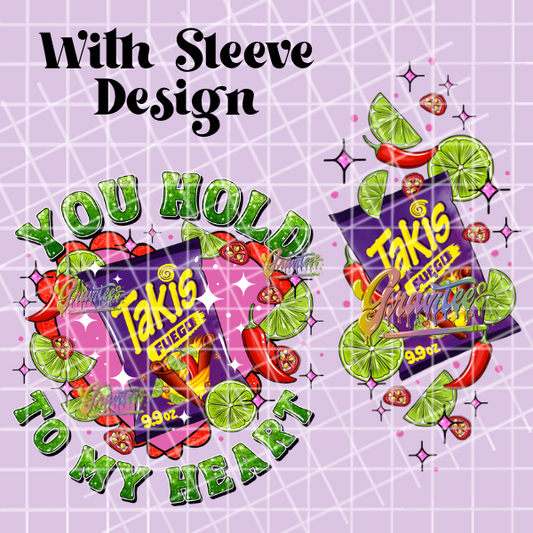 You Hold Takis To My Heart with sleeve design Png, Food Clipart, Trendy Food Clipart, Clipart for DTF or Shirt Printing, PNG Only!