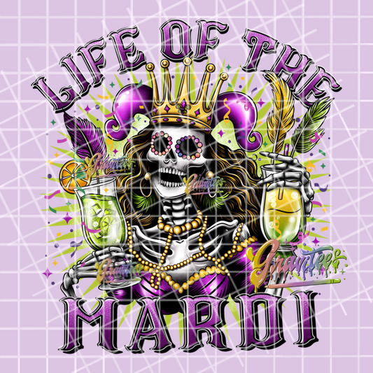 Life Of The Mardi Png, Mardi Gras Clipart, Trendy Mardi Gras Clipart, Clipart for DTF or Shirt Printing, PNG Only!