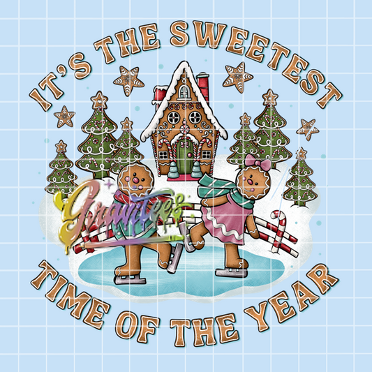 Sweetest Time Of The Year Png, Gingerbread Christmas Clipart, Trendy Christmas Clipart, Christmas Gingerbreads Clipart for DTF or Shirt Printing, PNG Only!