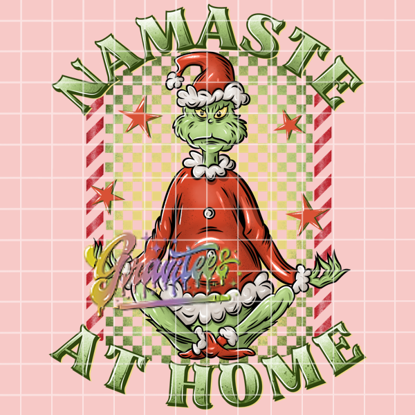 Namaste Png, Green Guy Christmas Clipart, Trendy Christmas Clipart, Christmas Yoga Clipart for DTF or Shirt Printing, PNG Only!