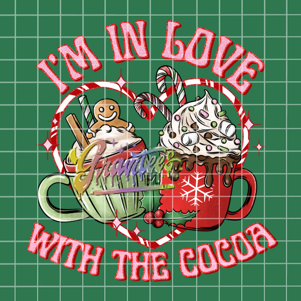 I'm in Love with the Cocoa Png, Hot Cocoa Clipart, Trendy Christmas Clipart, Cocoa Clipart for DTF or Shirt Printing, PNG Only!