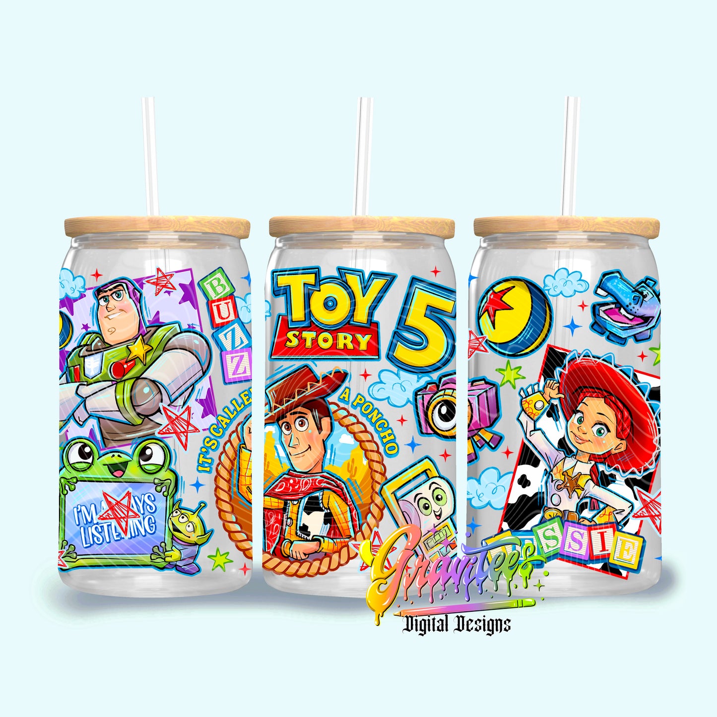 Toys 16oz Tumbler Template Design PNG,  for UVDTF or Sublimation Printing PNG Only!!