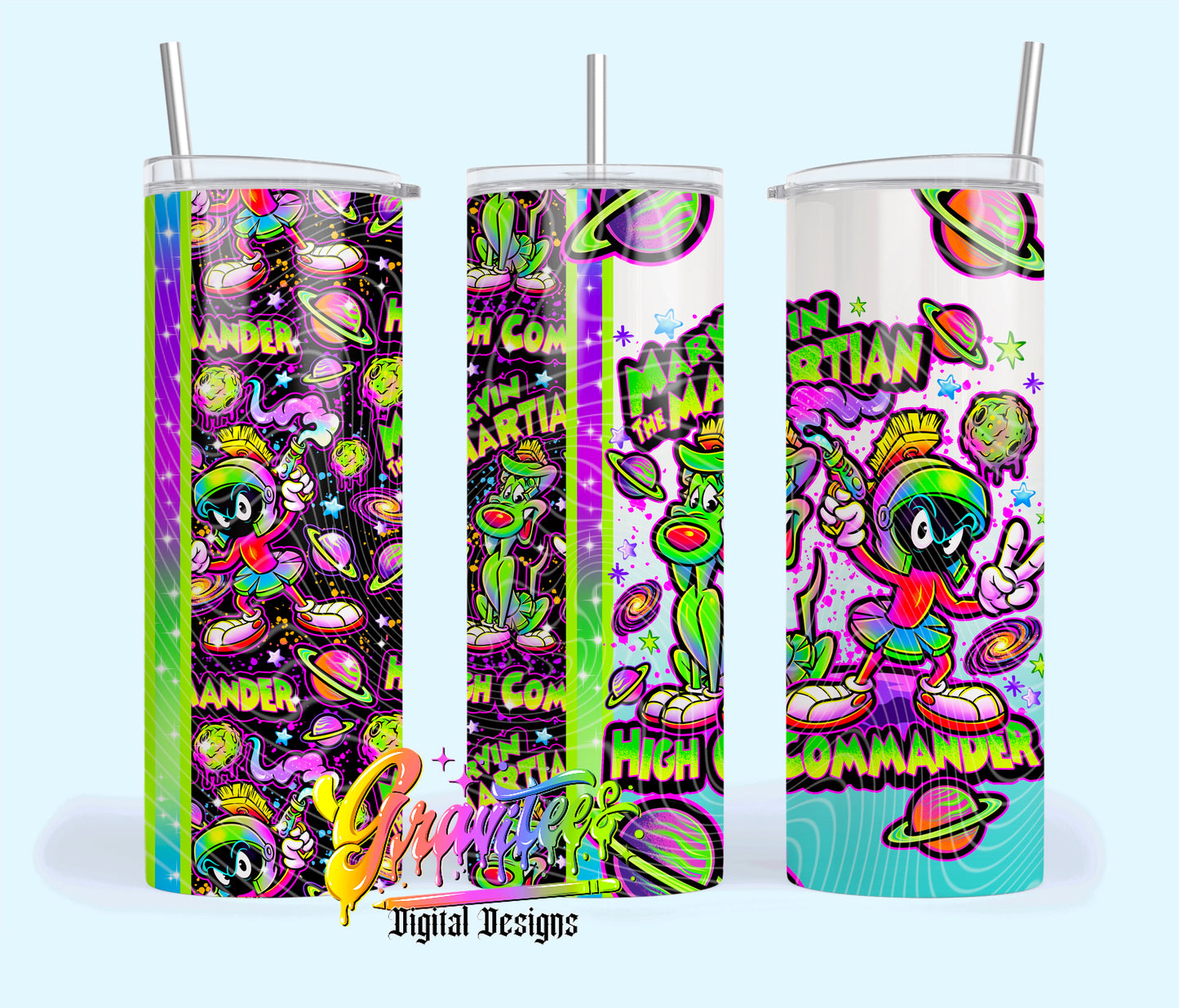 Martian High Commander 20oz Tumbler Template Design PNG,  for UVDTF or Sublimation Printing PNG