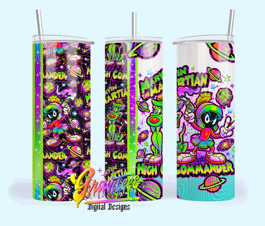 Martian High Commander 20oz Tumbler Template Design PNG,  for UVDTF or Sublimation Printing PNG