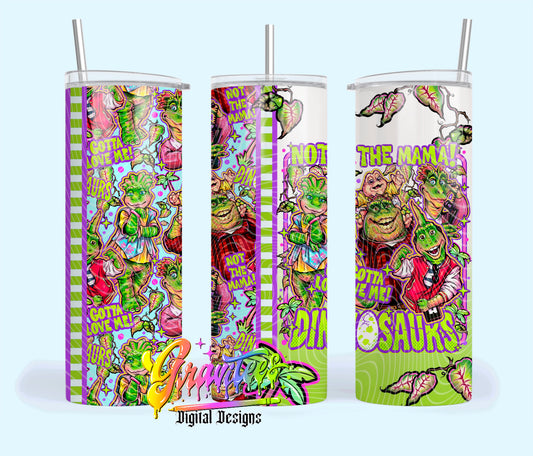 Dinosaurs 20oz Tumbler Template Design PNG,  for UVDTF or Sublimation Printing PNG