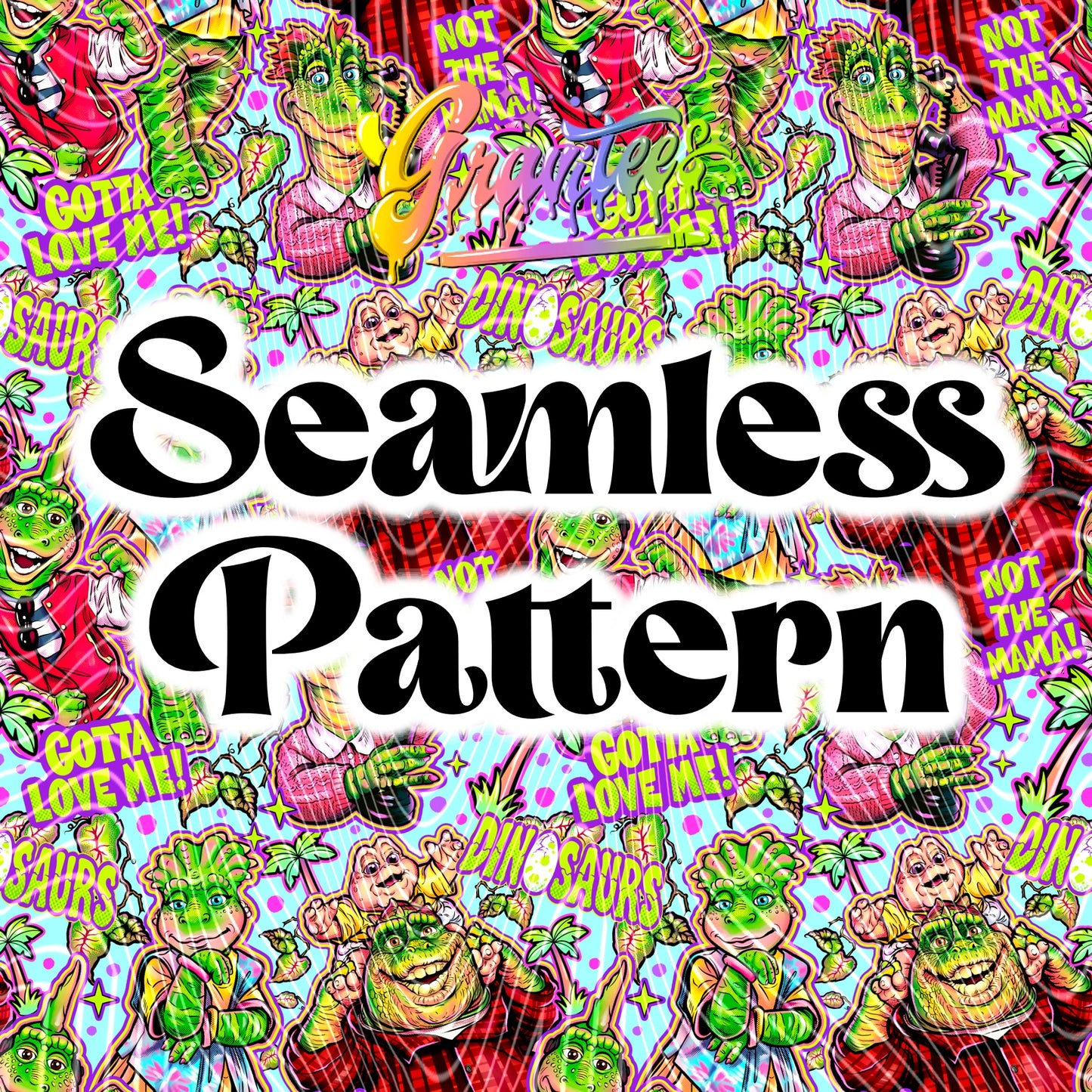 Dinosaurs Seamless Design PNG, &nbsp;for UVDTF or Sublimation Printing PNG