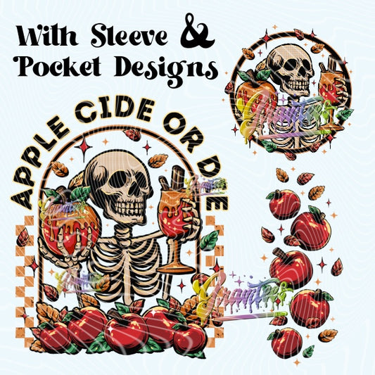 APPLE CIDER OR DIE with sleeve and Pocket Designs PNG, APPLE CIDER OR DIE Clipart for DTF or Shirt Printing PNG Only! (Copy) (Copy)