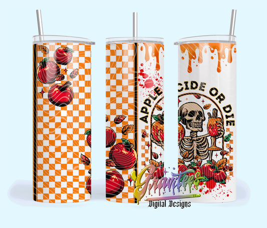 APPLE CIDER OR DIE Tumbler Template Design PNGAPPLE CIDER OR DIE Clipart for UVDTF or Sublimation Printing PNG Only! (Copy)