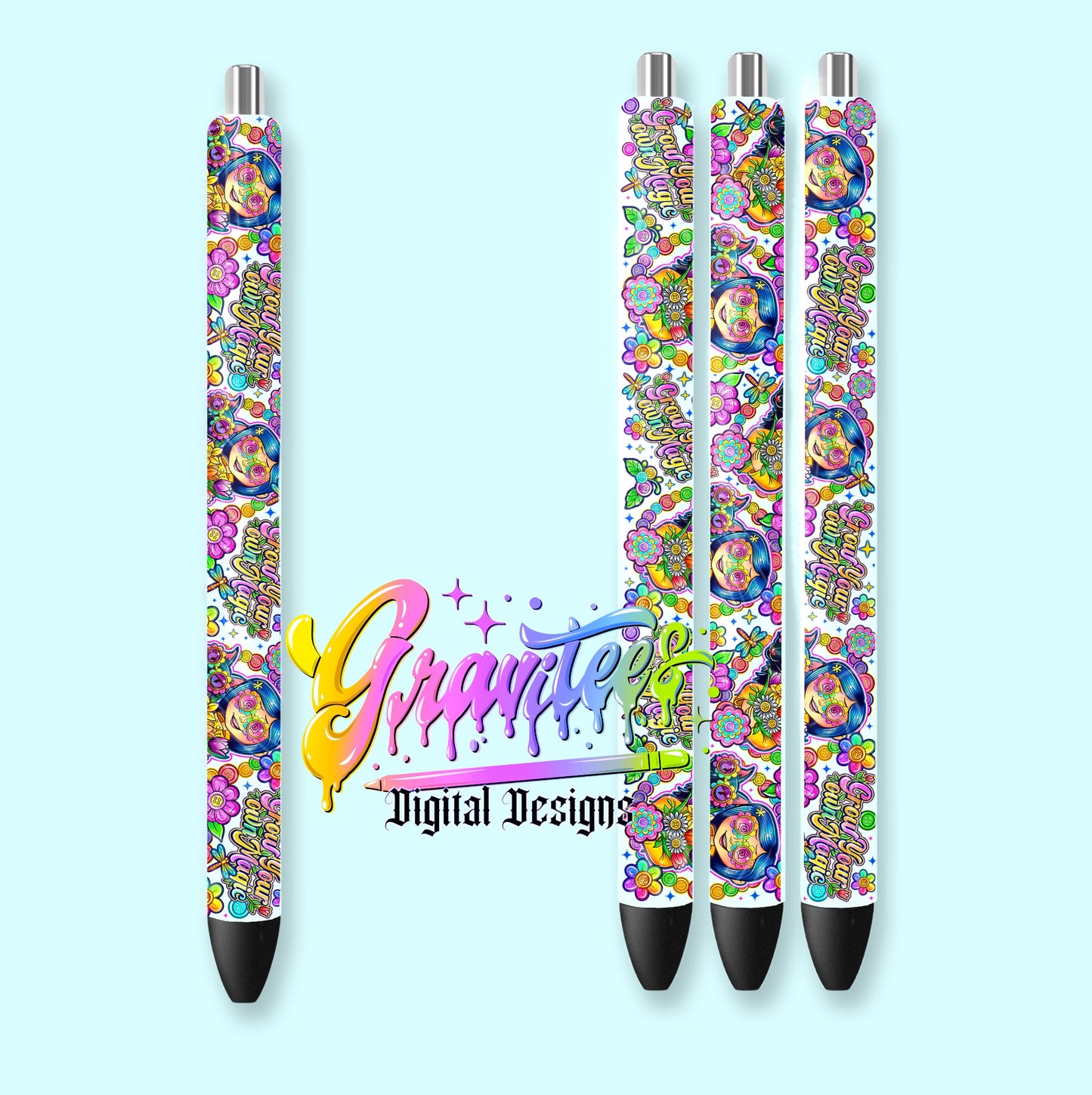 Create Your Own Magic Pen Wrap Template Design PNG,  for UVDTF or Sublimation Printing PNG