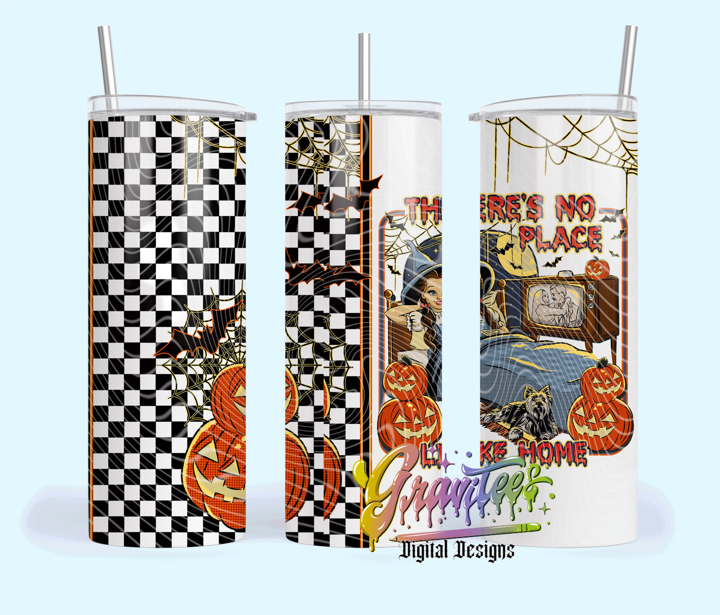 Home 20oz Tumbler Template Design PNG, Halloween Design for UVDTF or Sublimation Printing PNG Only!