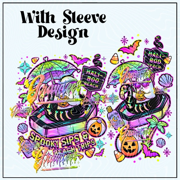 MaliBOO Beach Summer Ghost With Sleeve Png for DTF or Shirt Printing, PNG Only!