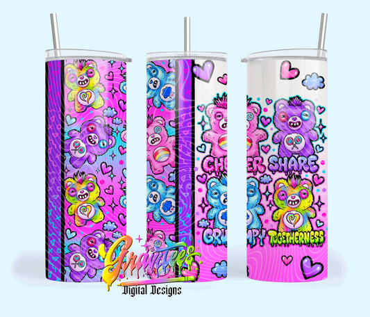 Fuggly Bears 20oz Tumbler Template  Png for UVDTF or Sublimation Printing, PNG Only!