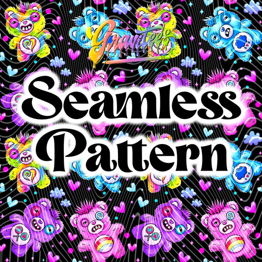 Fuggly Bears Seamless Design PNG, for UVDTF or Sublimation Printing PNG